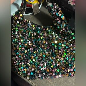 Sasha Y2K large sequin slouchy hobo‎ shoulder bag